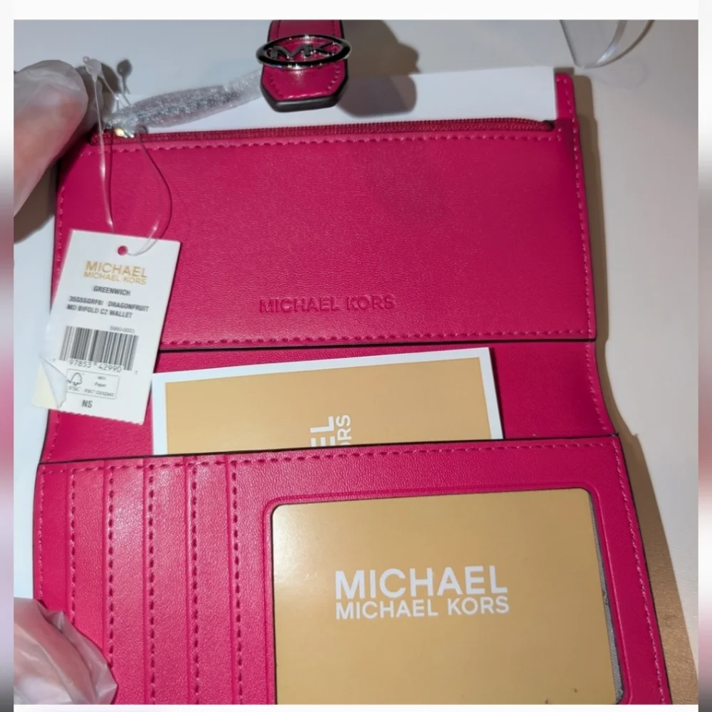 Michael Kors Fuchsia Zebra Stripe Wallet - Picture 6 of 7